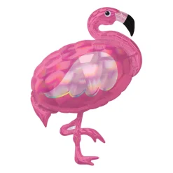 Folieballong, holographic pink flamingo 71x83 cm
