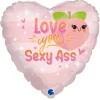 Folieballong, love you sexy ass 45 cm