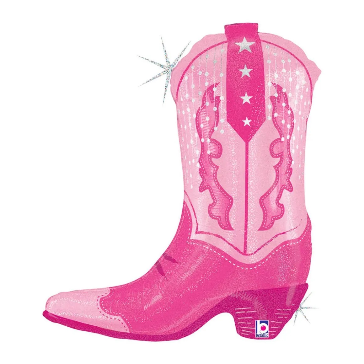 Folieballong, pink cowgirl boot 74 cm