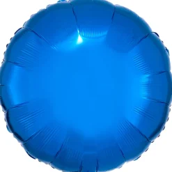 Folieballong, rund metallic blå 43 cm