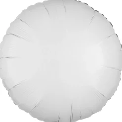 Folieballong, rund metallic vit 43 cm