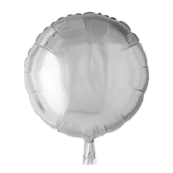 Folieballong, rund silver 45 cm