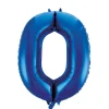 Folieballong, siffra 0 blå 86 cm