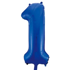 Folieballong, siffra 1 blå 86 cm