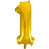 Folieballong, siffra 1 guld 86 cm