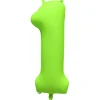 Folieballong siffra, 1 neon grön 86 cm