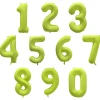 Folieballong siffra, 1 neon gul 86 cm