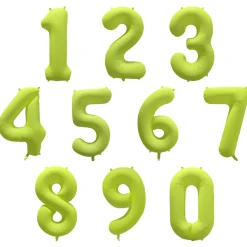 Folieballong siffra, 1 neon gul 86 cm