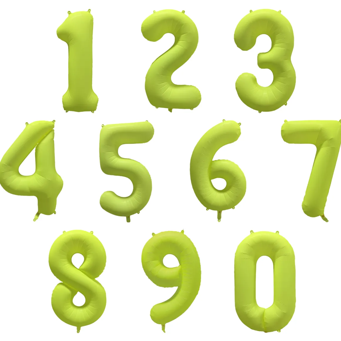 Folieballong siffra, 1 neon gul 86 cm