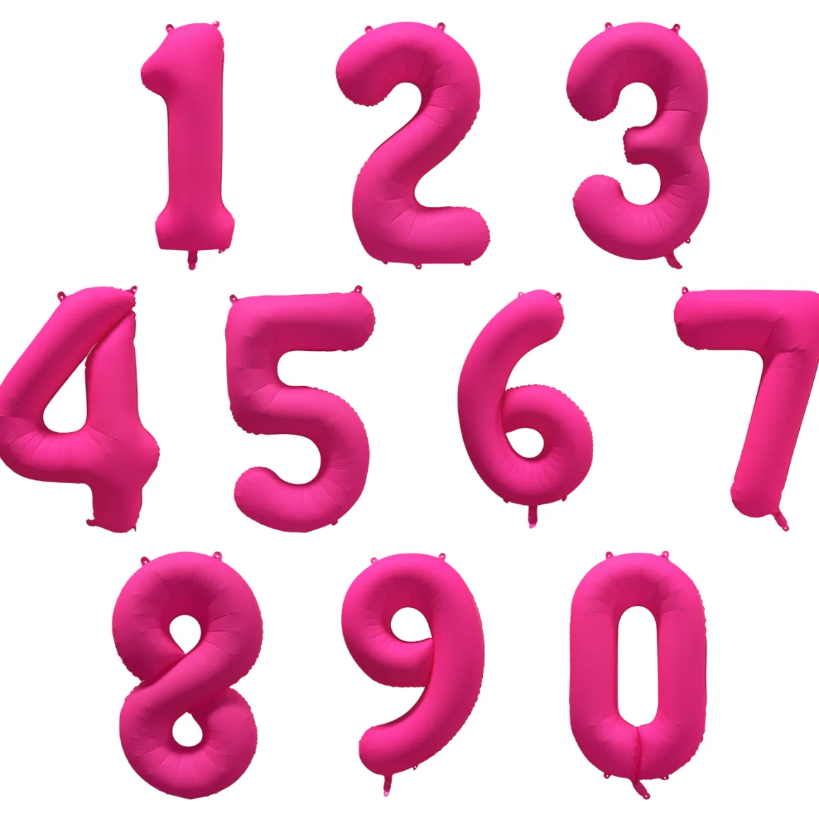 Folieballong siffra, 1 neon rosa 86 cm