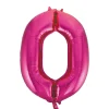 Folieballong, siffra 0 rosa 86 cm