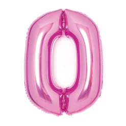 Folieballong, siffra 0 rosa 66 cm