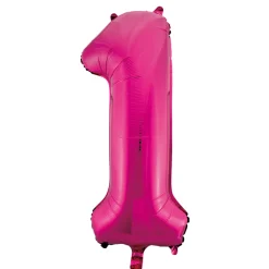 Folieballong, siffra 1 rosa 86 cm