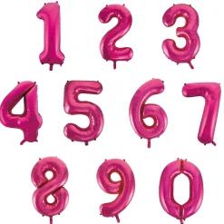 Folieballong, siffra 1 rosa 86 cm