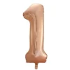 Folieballong, siffra 1 roséguld 86 cm