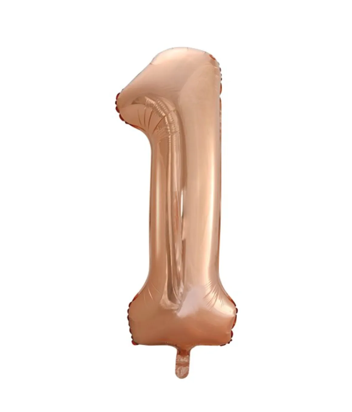 Folieballong, siffra 1 roséguld 86 cm