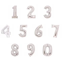 Folieballong, siffra 2 silver 66 cm