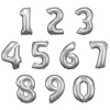 Folieballong, siffra 1 silver 86 cm