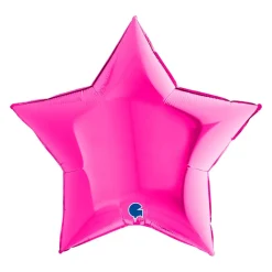 Folieballong, stjärna magenta 91 cm