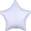 Folieballong, stjärna metallic vit 48 cm