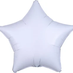 Folieballong, stjärna metallic vit 48 cm