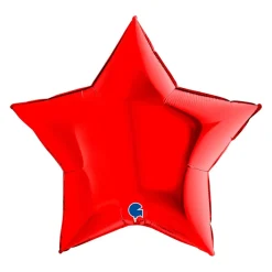 Folieballong, stjärna röd 91 cm