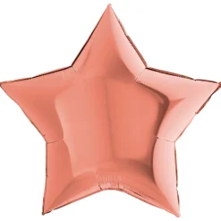 Folieballong, stjärna roséguld 91 cm