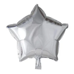 Folieballong, stjärna silver 45 cm