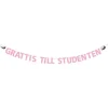 Girlang, grattis till studenten rosa 3,6 m