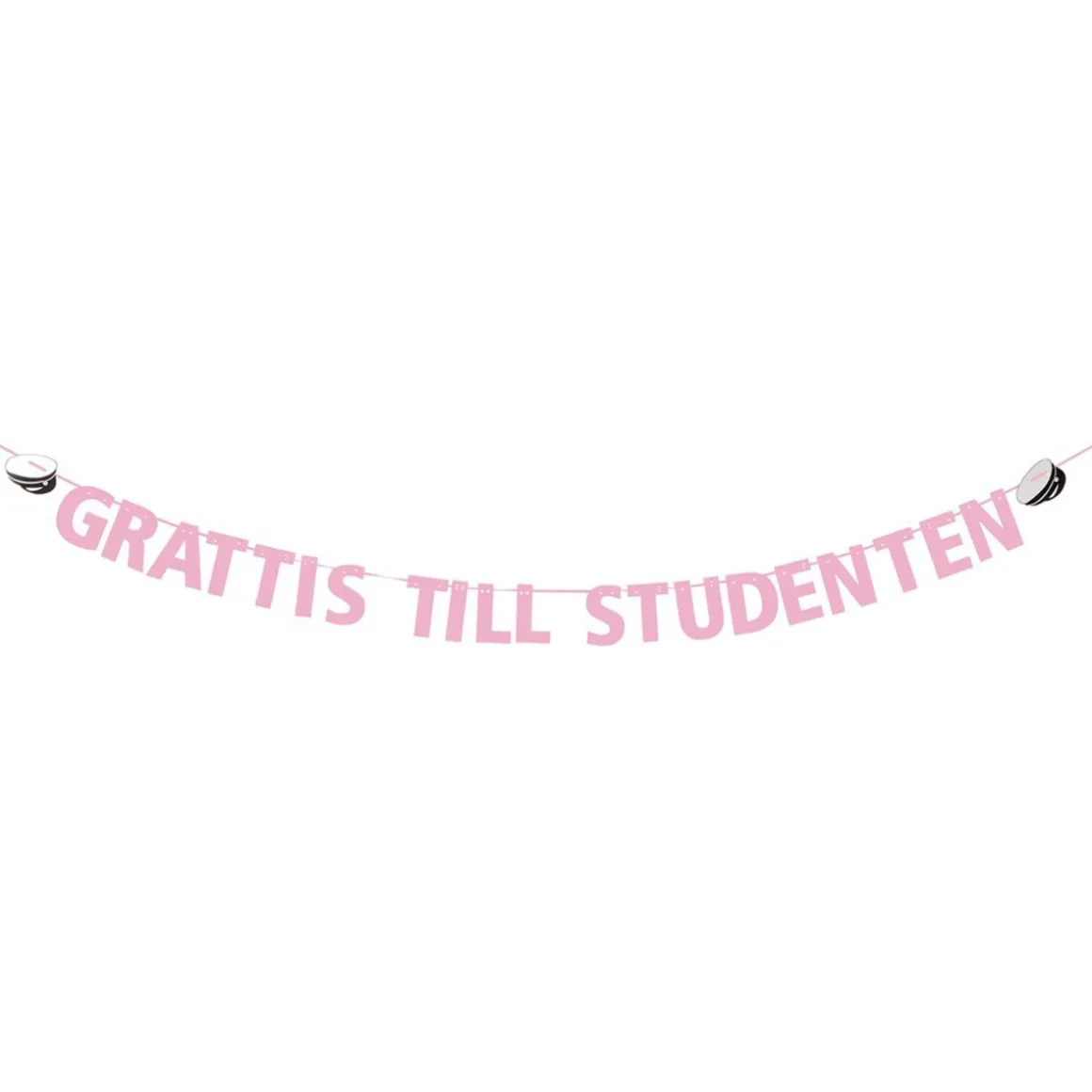 Girlang, grattis till studenten rosa 3,6 m
