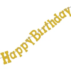 Girlang, happy birthday guld 320 cm