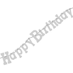 Girlang, happy birthday silver 320 cm