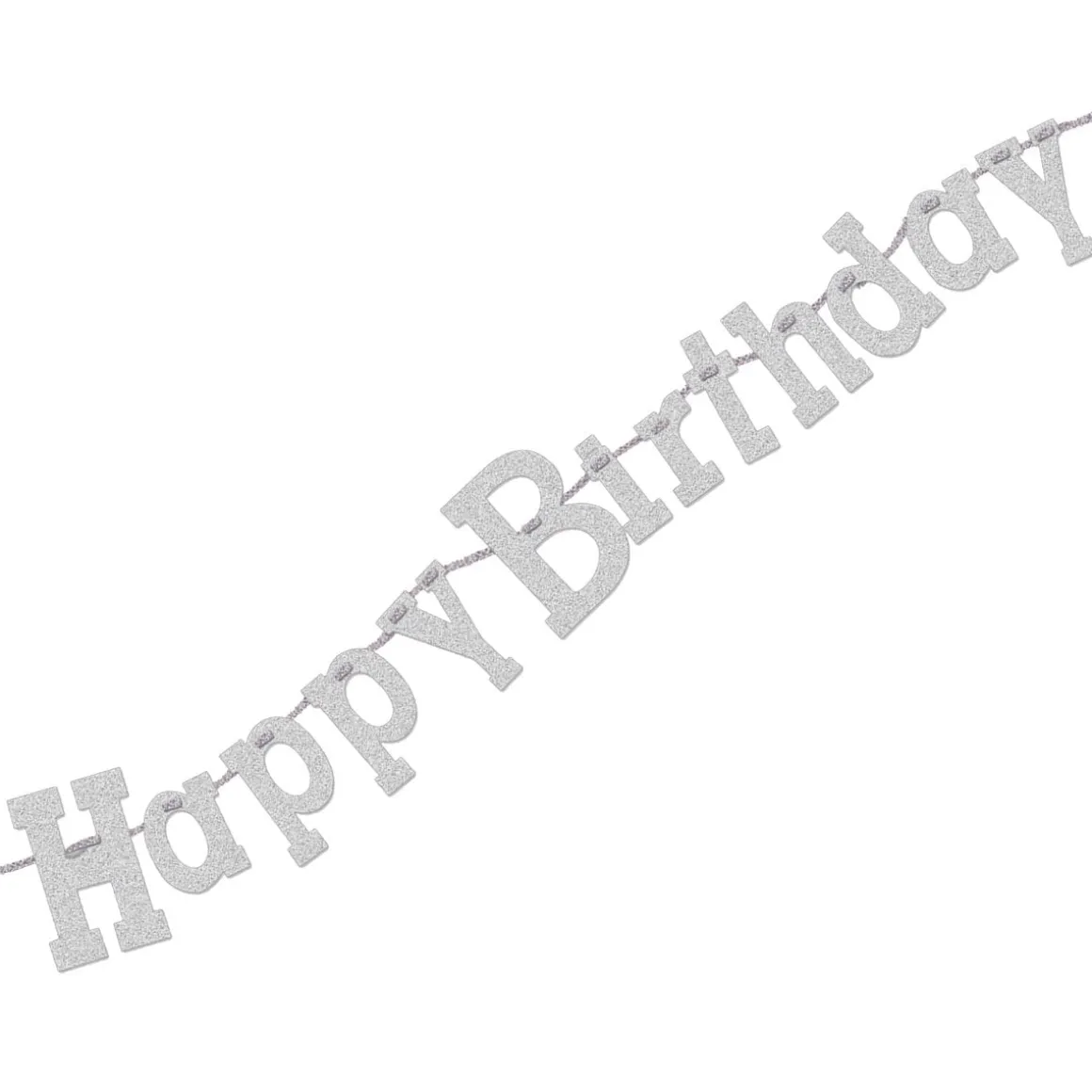 Girlang, happy birthday silver 320 cm
