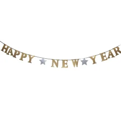Girlang, happy new year guld 360x13 cm
