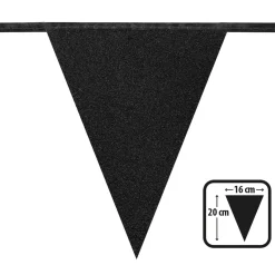 Girlang, svart glitter 6 m