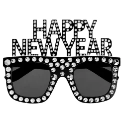 Glasögon, happy new year bling bling silver