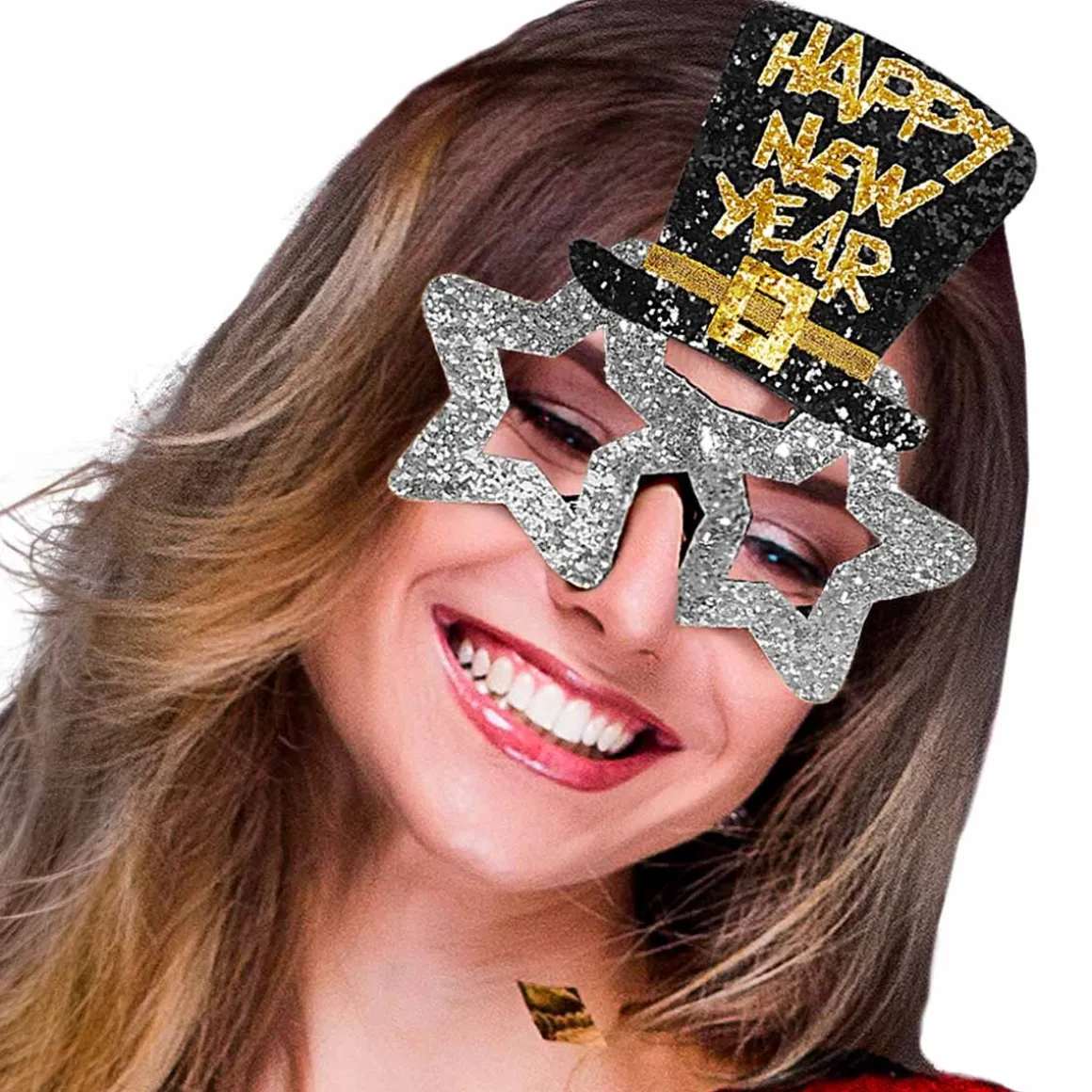 Glasögon, happy new year silver