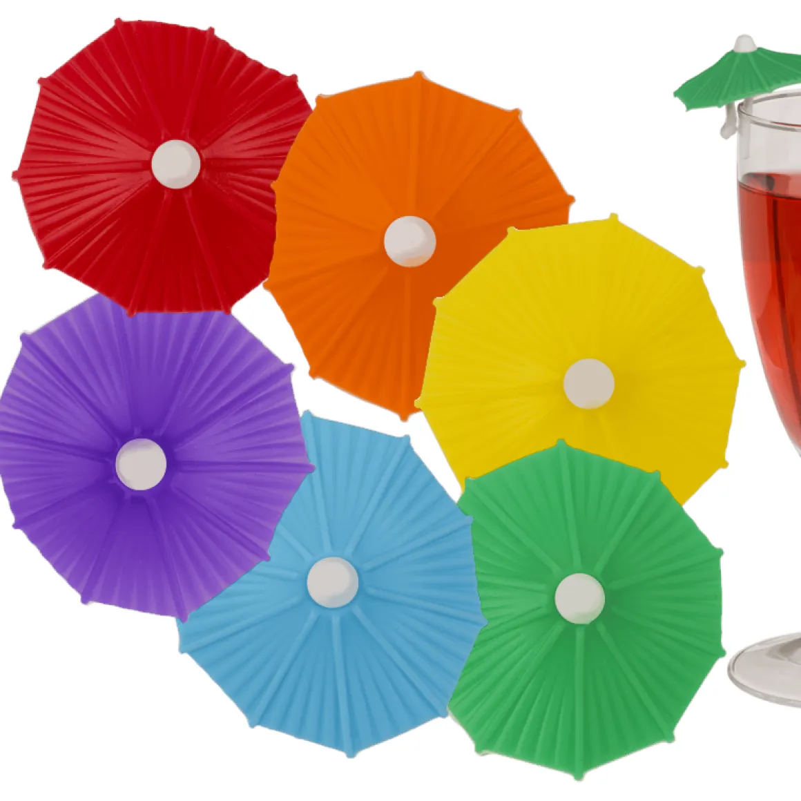 Glasmarkör, cocktailparaply 6 st