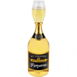 Glas, prosecco bottle