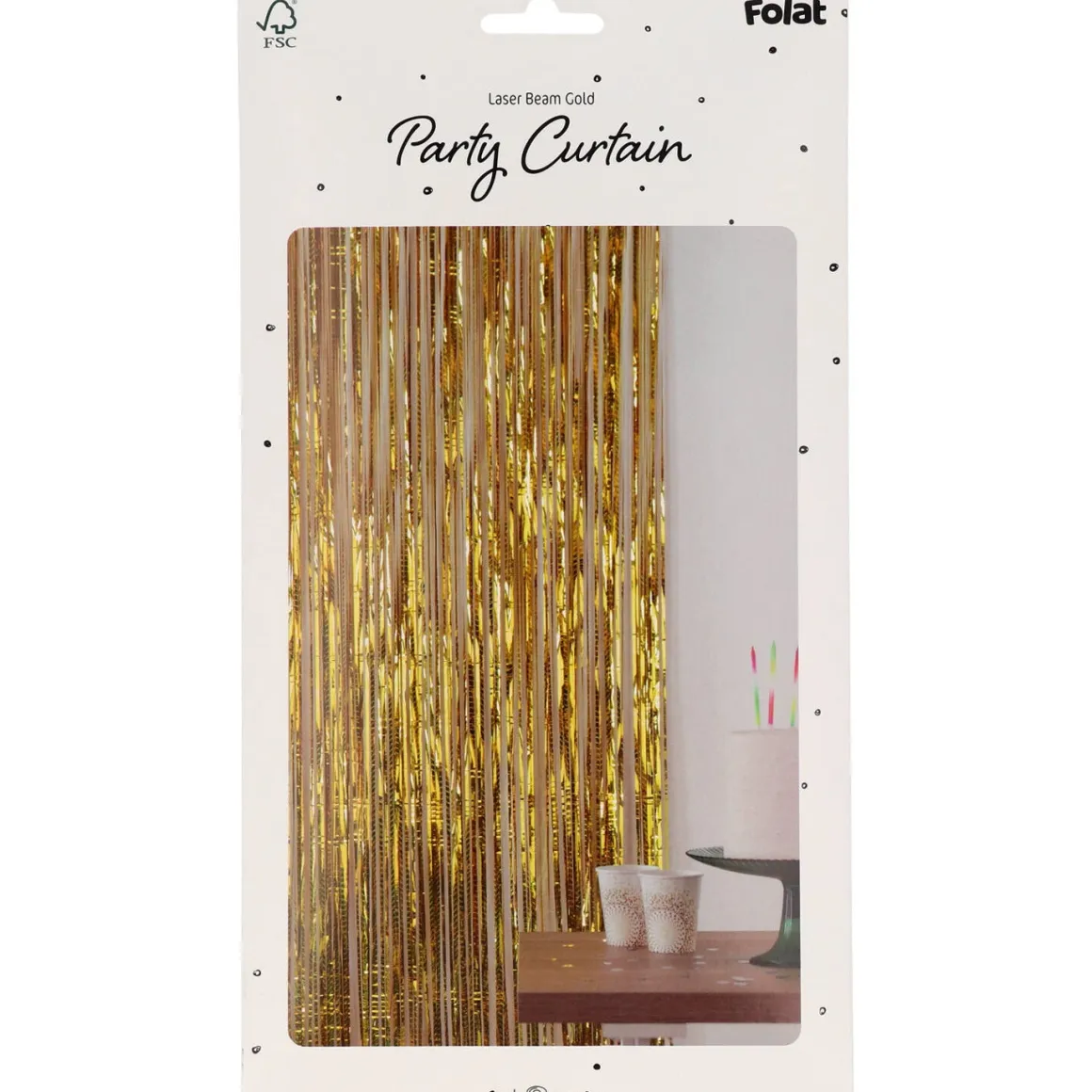 Glitterdraperi, guld 1x2 m