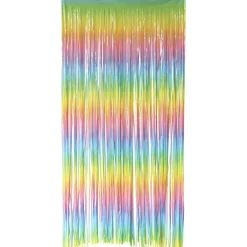 Glitterdraperi, pastell regnbåge 1x2 m