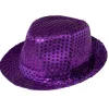 Glitterhatt, fedora lila