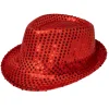 Glitterhatt, fedora röd