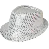 Glitterhatt, fedora silver