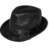 Glitterhatt, fedora svart