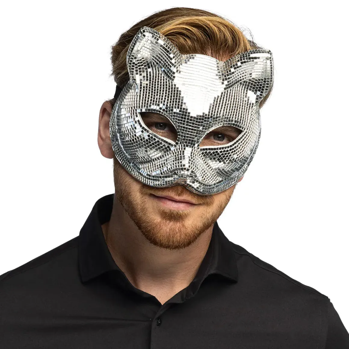 Ögonmask, disco cat silver