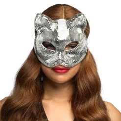 Ögonmask, disco cat silver