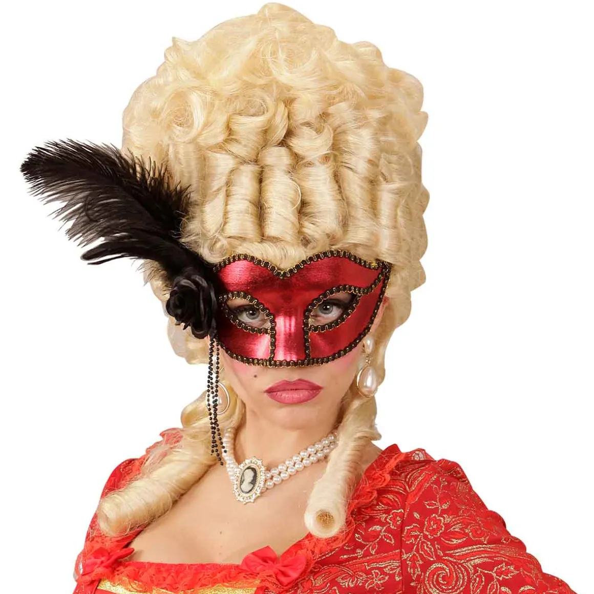 Ögonmask, red venice med fjäder