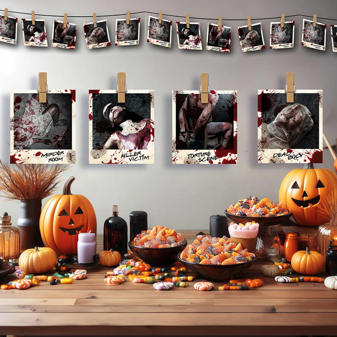 Halloweengirlang, crime scene photos 274 cm