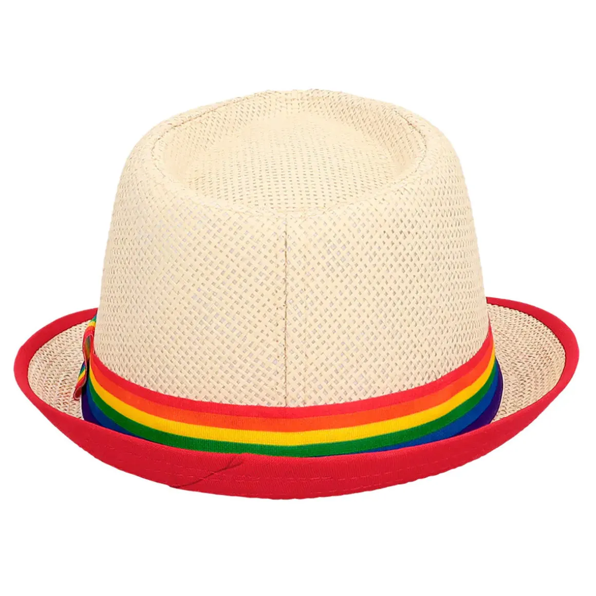 Hatt, fedora regnbåge strå